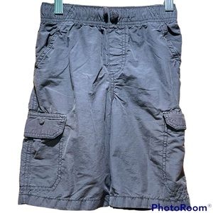 Jumping Beans Kids Solid Gray Cargo Drawstring Shorts Size 7